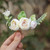 Fangsen Silver Wedding White Rose Hair Comb Floral Bridal Hair Accessory for Women and Girls