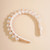 Wiwpar Pearl Headbands Velvet Hair Hoop with Pearls Elegant Pearl Head Band No Slip Fashion Hair Accessories for Women Girls (White)
