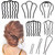 8 Piece Hair Side Combs U Hair Pins Hair Fork Clip Hair Stick for Updo Bun, U Shaped Teeth Hair Combs for Vintage Hairstyle Hair Accessories