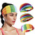 DIUEWOW Gay Pride Headbands Rainbow Women Headwraps Elastic Wide Head Band Supplies Workout for Party Pride Parade Sports Running Stretchy Twisted Ha