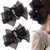 2 PCS Bow Hair Claw Clips Black Mesh Tulle Hair Clips With Diamond Large Sweet Hair Accessories Shark Clip Headwear Ponytail Holder for Thick Hair Wo