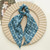 Blue Hair Scarf Scruncheis for Women Girls, Bowknot Scrunchies for Hair, Chiffon Floral Scrunchie Long Hair Bands Ties Ponytail Holder (4PCS Floral a