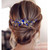 Bridal Crystal Hair Comb and Earrings Set Elegant Bride Wedding Hair Piece Accessories for Women Prom Party Photography (Royal Blue)