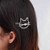 YienDoo Cat Hair Clips Kitty Hair Barrette Non-slip Clip Cute Cat Hairpins Silver Fashion Hollow Headpieces Geometric Metal Head Clip Bobby Pin Ponyt