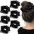 6 Pcs Pearl Velvet Elastic Hair Ties Black Ponytail Holders Pearl Rubber Band Hair Ropes Headbands Hair Accessories Scrunchie Ropes for Women Girls