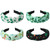 Ardorchid 4 Pack St Patrick's Day Headbands Irish Green Shamrock Hair Accessories for Women Girls Gifts Wide Knot Turban Celebration Party Hairbands