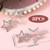OIIKI Star Hair Clips Pins Silver 8pcs, Star Hair Barrettes Elegant Metal Hair Clips Rhinestone Hairpin, Hollow Geometric Hair Pins for Women Girls H