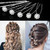 40Pcs Bridal Wedding Hair Pins, BetterJonny Crystal Pearl Flower Hair Barrettes U-Shape Hair Clips for Wedding Prom Bride Bridesmaid Women Girls