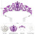 Crowns Purple Crystal Tiaras for Women Rhinestone Headbands for Girl Happy Birthday Princess Crown with Combs Elegant Headdress Decorations for Chris