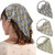 HAIMEIKANG 3 Pieces Floral Elastic Hair Scarf Headband Chiffon Head Kerchief Hairband Head Scarf Hair Bandanas with Hair Clips for Women (Navy Blue+G