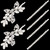 6 Pieces Rhinestone Bridal Hair Clips Leaf Wedding Hair Pins Crystal Bobby Pins Silver Hairpin Jewelry Barrette for Brides Bridesmaids Flower Girls