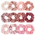Whaline 12Pcs Blush Theme Scrunchies Velvet Elastics for Women Pink Bobbles Soft Lovers Scrunchy Classic Thick Hair Bands Ties Gifts for Teenage Girl