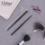 2 Sets of Wooden Hair Sticks Chopsticks for Women - Black & Black