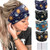 NERTNJIFOR Women Headbands Stars Moon Wide Knotted Headband Non Slip Wraps Elastic Yoga Turban Fashion Hair Bands Soft Hair Wrap Hair Accessories for