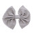 Scalloped Edge Bow Hair Clip Small Light Grey