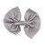 Scalloped Edge Bow Hair Clip Small Light Grey