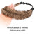 DIGUAN Wide Fishtail 2 Strands Synthetic Hair Braided Headband Classic Chunky Plaited Braids Elastic Stretch Hairpiece Women Girl Beauty accessory,59