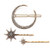 DNHCLL Moon Star Hexagram Crystal Hair Clips Set Women Lady Alloy Barrettes Hairpin Side Clip Hair Accessories Decorative Hair Accessoeies Headpieces