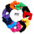 Luxxii 12 Pack - 4 inch Pretty Cotton Colorful Scrunchies Ponytail Holder Elastic Hair Bands