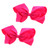 3 Inch Grosgrain Bow for Little Girls- Set of 2 (Hot Pink)