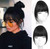 ORIGEN Clip in Bangs Real Human Hair Clip on Wispy Bangs Fringe with Temples Hairpieces Fake Front Bangs Extensions for Women Jet Black Color