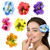 Super Z Outlet Hula Girl Hibiscus Color Assorted Flower Island Theme Hair Clips Event Decoration Supplies (12 Pack)