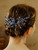 Teyglen Flower Wedding Hair Comb Bridal Blue Rhinestone Hair Comb Headband Wedding Hair Accessories Flower Headpiece Bridal Crystal Hair Piece for Wo
