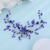 Teyglen Flower Wedding Hair Comb Bridal Blue Rhinestone Hair Comb Headband Wedding Hair Accessories Flower Headpiece Bridal Crystal Hair Piece for Wo
