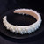 MHDGG Faux Pearl Headbands for Women White Bling Rhinestones Hairbands Bridal Hair Hoop Wedding Accessories for Girls