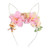 Easter Rabbit Ear Headband with Flowers Headpiece for Women Girls TS-FG03 (Pink)