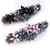 LINXUXIE Elegant Hair Clips for Women and Girls Fashion Sparkly Glitter Rhinestones Hair Barrettes Flower Hairpin Hair Accessoires (Pink&Dark Blue/Bl