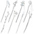 inSowni 8 Pieces Decorative Retro Crystal Pearl Silver Hair Sticks Pins with Pendants Asian Chinese Hanfu Cloud Star Lotus Flower Hair Forks Chopstic