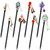 inSowni 8 Pieces Decorative Retro Asian Japanese Chinese Traditional Hanfu Wooden Hair Sticks with Flower Bead Pendants Floral Hair Pins Forks Chopst