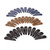 yueton 36pcs Black Blue Brown Glossy Snap Prong Clips Bendy Hair Clips Barrettes for Ladies Girls Hair Bows