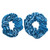 Bandana Scrunchies Cotton Hair Bobble - Set of 2 (Light Blue)