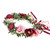 June Bloomy Bridal Flower Crown Women Rose Floral Headband Maternity Photo Prop Baby Shower Leaf Hair Wreath (Rose Burgundy Pink)