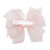 HAIRBOWS Girls' Double Organza Hair Bow with a Knot Wrap Center on a Clip, All Ages and Hair Types, 3 Inch Bow, Light Pink