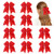 CN Girls Cheerleader Hair Bow with Ponytail Holder for Cheerleading Girl Red Pack of 10