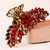 Suoirblss Large Metal Rhinestone Alloy Hair Claw Jaw Clip Retro Flowers Hair Clip Fancy Hair Barrette Clamp for Women Thick Hair (Red)