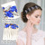 Dizila 7 Pieces Decorative Royal Blue Party Prom Wedding Bridal Rhinestone Hair Side Comb+U-shaped Hair Pins Accessories for Women Girls Brides Bride