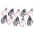 5 Pairs Red Nail White and Black 3" Skeleton Hands Hair Clips Halloween Hand Bone Shape Party Accessories