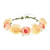 June Bloomy Women Rose Floral Crown Hair Wreath Leave Flower Headband with Adjustable Ribbon (Champagne)