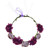 June Bloomy Women Rose Floral Crown Hair Wreath Leave Flower Headband with Adjustable Ribbon (Purple)