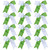Cheerleading Bow Jumbo Cheer Bows 12 Pcs 7 Inch Ponytail Holder Cheerleader Bows Hair Tie (Green/White)