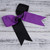 Cheerleading Bow Jumbo Cheer Bows 12 Pcs 7 Inch Ponytail Holder Cheerleader Bows Hair Tie(Black/Purple)