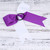 Cheerleading Bow Jumbo Cheer Bows 12 Pcs 7 Inch Ponytail Holder Cheerleader Bows Hair Tie (Purple/White)