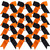 Cheerleading Bow Jumbo Cheer Bows 12 Pcs 7 Inch Ponytail Holder Cheerleader Bows Hair Tie (Orange/Black)