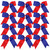 Cheerleading Bow Jumbo Cheer Bows 12 Pcs 7 Inch Ponytail Holder Cheerleader Bows Hair Tie (Red/Royal Blue)