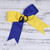 Cheerleading Bow Jumbo Cheer Bows 12 Pcs 7 Inch Ponytail Holder Cheerleader Bows Hair Tie (Royal Blue/Yellow)