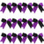 8 Inch 2 Colors Jumbo Cheerleader Bows Ponytail Holder Cheerleading Bows Hair (Purple/Black)